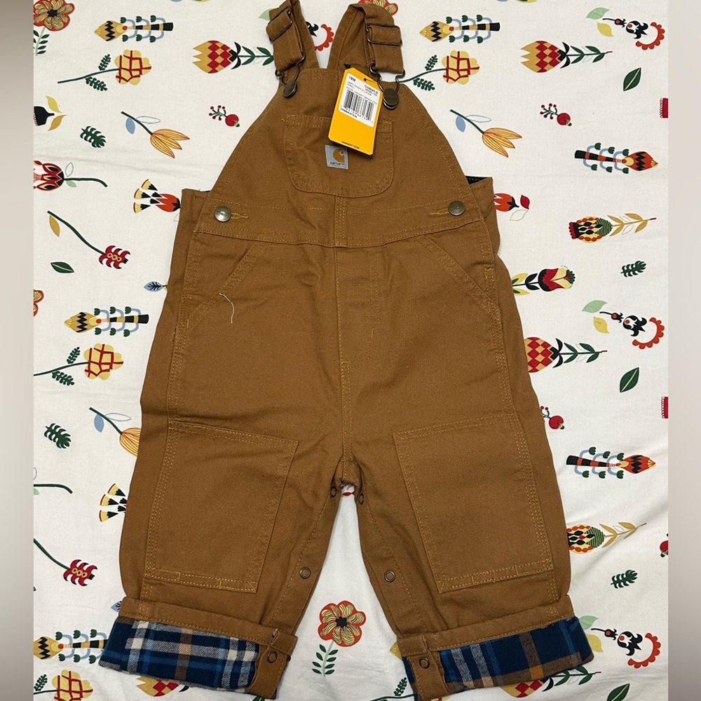 Flannel lined overalls, size 18 months never worn